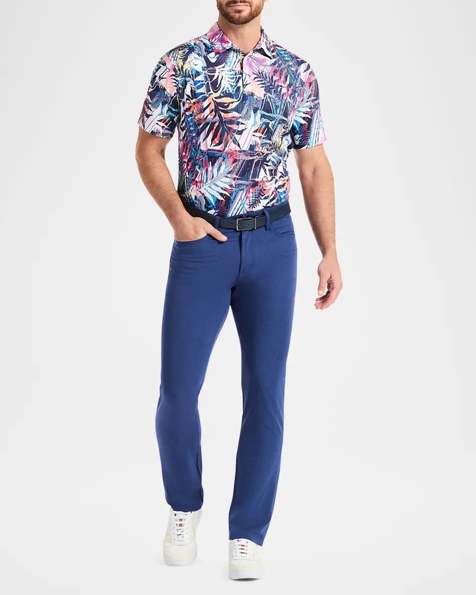 Robert Graham Men's Palm Dreams Multicolor Stretch Knit Polo Shirt | Thumbnail 2
