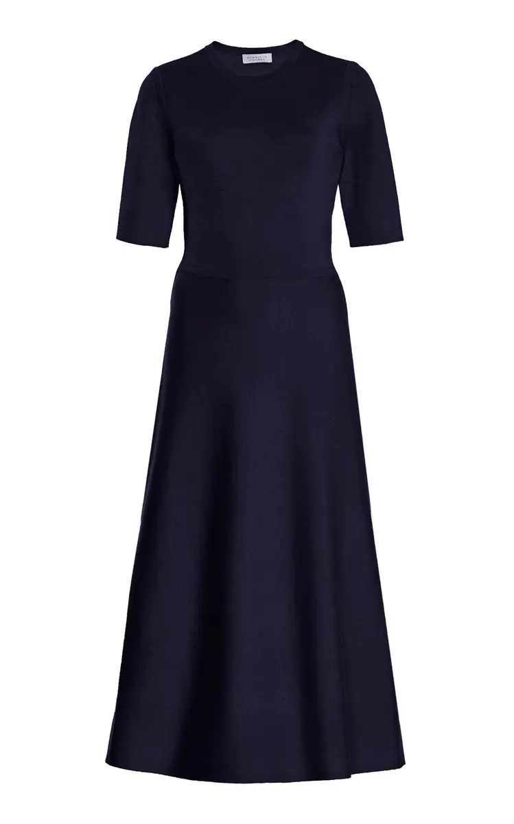 GABRIELA HEARST Seymore Knit Dress in Dark Navy Merino Wool Cashmere | Image 1 GABRIELA HEARST Seymore Knit Dress in Dark Navy Merino Wool Cashmere | Image 1