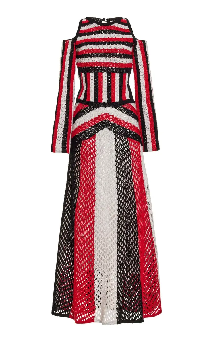 Gabriela Hearst Carr Macrame Dress in Red Multi Wool | Image 1 Gabriela Hearst Carr Macrame Dress in Red Multi Wool | Image 1
