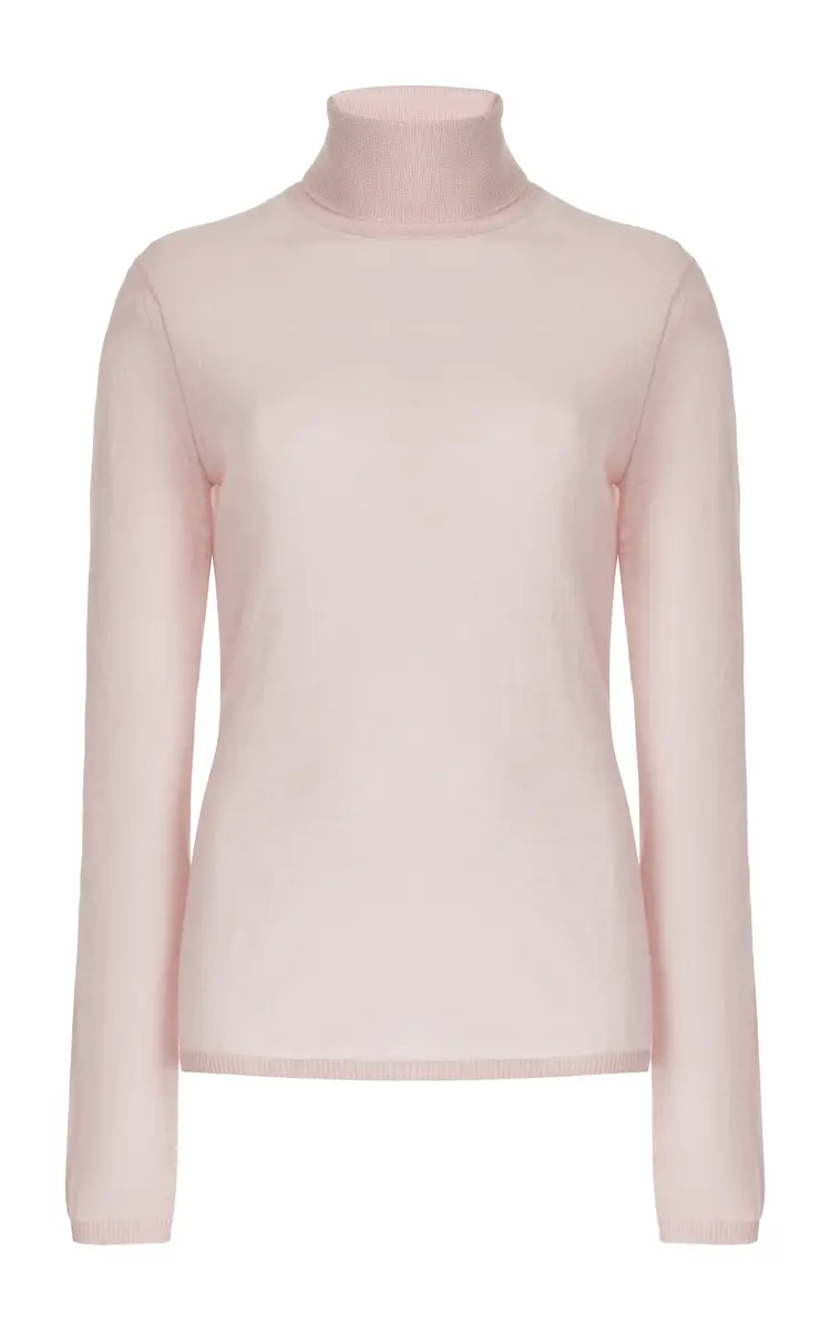 GABRIELA HEARST Costa Knit Turtleneck in Blush Cashmere Silk | Image 1 GABRIELA HEARST Costa Knit Turtleneck in Blush Cashmere Silk | Image 1
