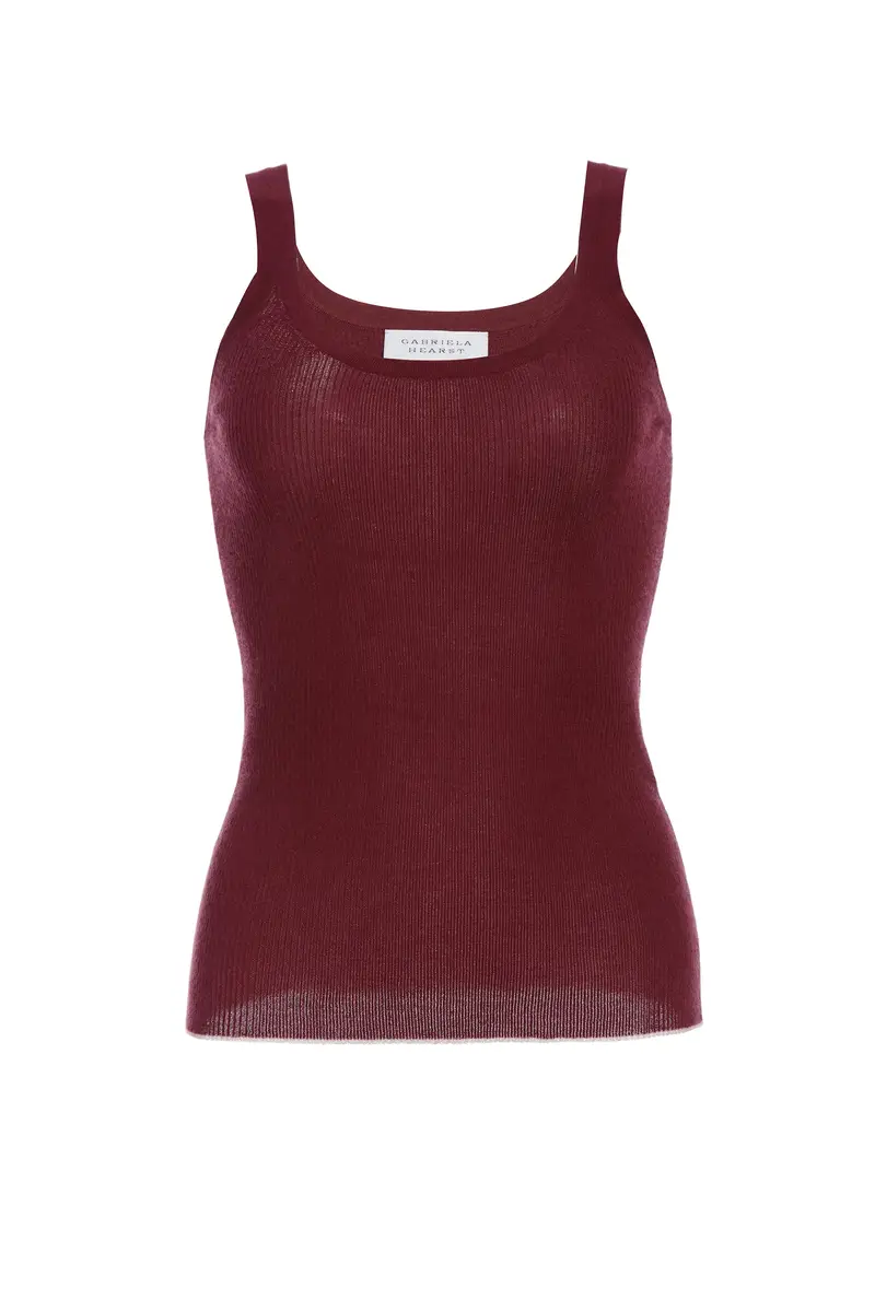 GABRIELA HEARST Arya Knit Tank Top in Bordeaux Cashmere Silk | Image 1 GABRIELA HEARST Arya Knit Tank Top in Bordeaux Cashmere Silk | Image 1