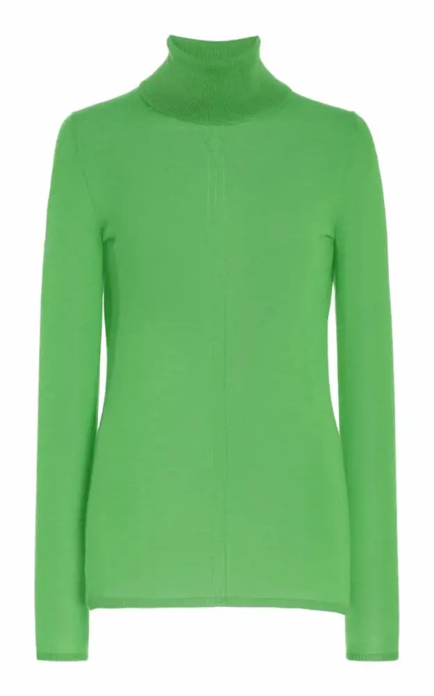 Gabriela Hearst Steinem Knit Turtleneck in Fluorescent Green Cashmere Silk | Image 1 Gabriela Hearst Steinem Knit Turtleneck in Fluorescent Green Cashmere Silk | Image 1