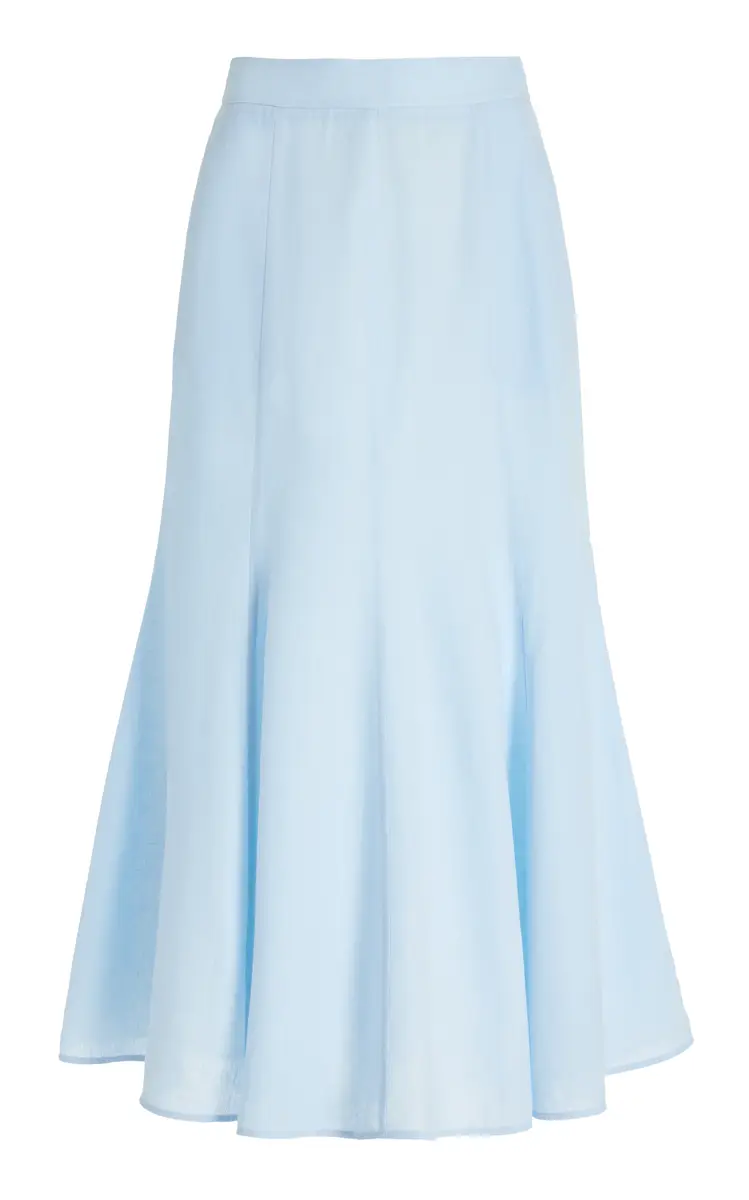 Gabriela Hearst Tate Skirt in Light Blue Aloe Linen | Image 1 Gabriela Hearst Tate Skirt in Light Blue Aloe Linen | Image 1
