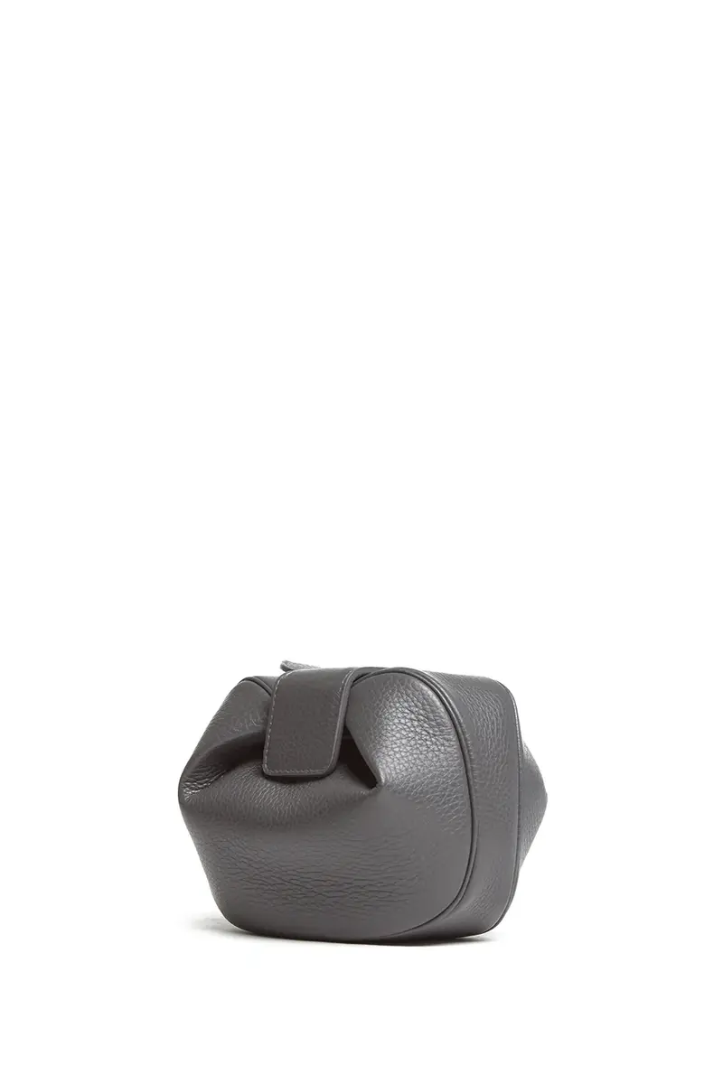 Soft Demi Clutch in Charcoal Leather Soft Demi Clutch in Charcoal Leather