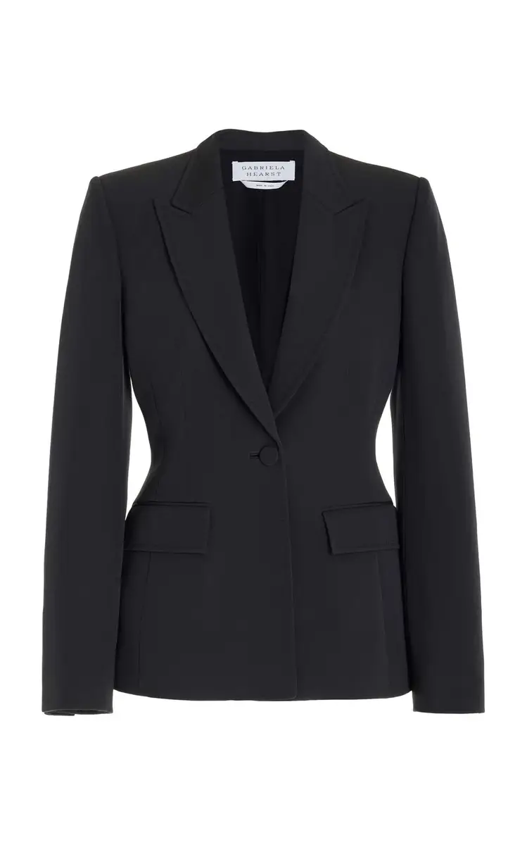 Gabriela Hearst Bertha Blazer in Charcoal Virgin Wool | Image 1 Gabriela Hearst Bertha Blazer in Charcoal Virgin Wool | Image 1
