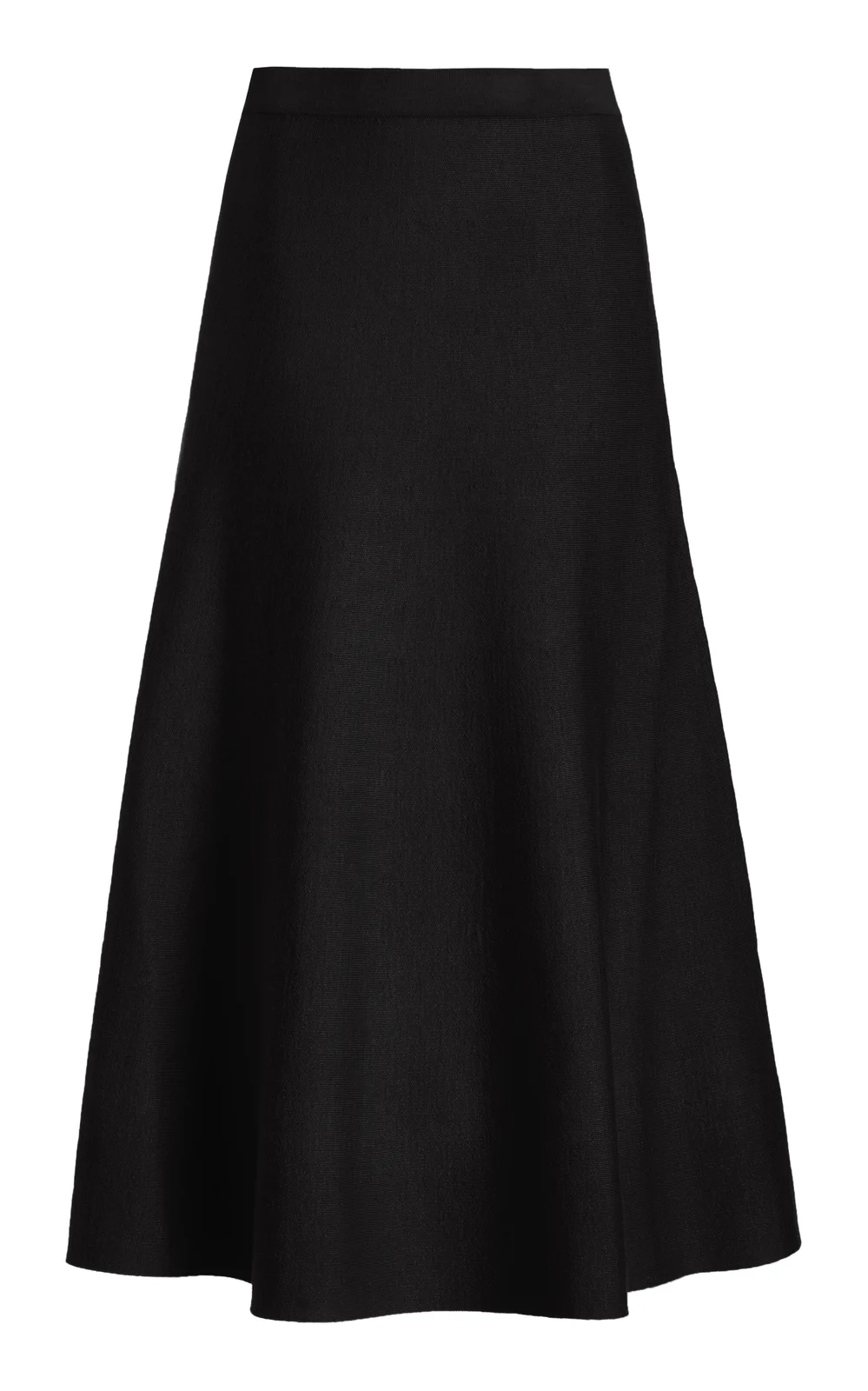 Freddie Knit Midi Skirt in Black Merino Wool Cashmere Freddie Knit Midi Skirt in Black Merino Wool Cashmere