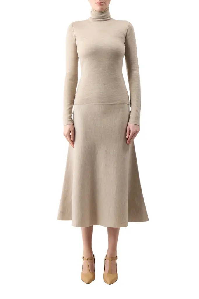 Gabriela Hearst May Knit Turtleneck in Oatmeal Merino Wool Cashmere | Image 1 Gabriela Hearst May Knit Turtleneck in Oatmeal Merino Wool Cashmere | Image 1