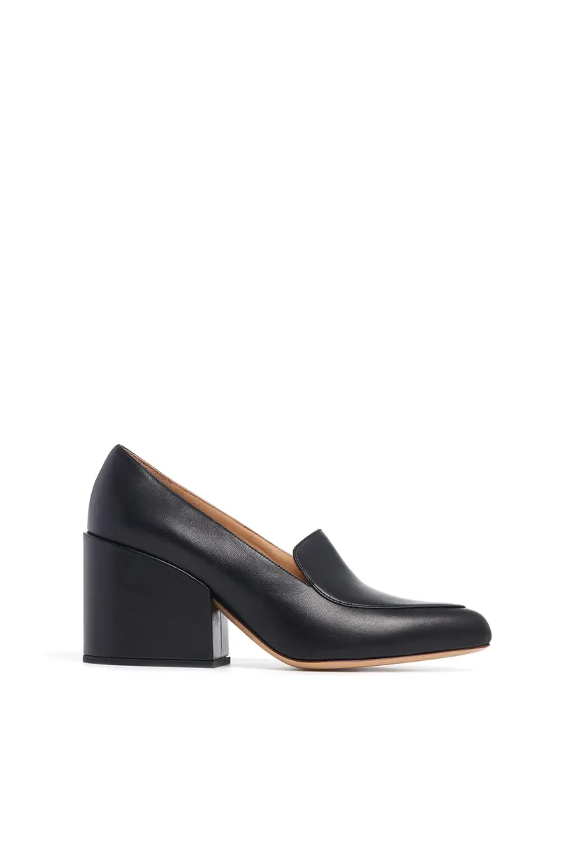 Gabriela Hearst Adrian Block Heel Loafer in Black Nappa Leather | Image 1 Gabriela Hearst Adrian Block Heel Loafer in Black Nappa Leather | Image 1