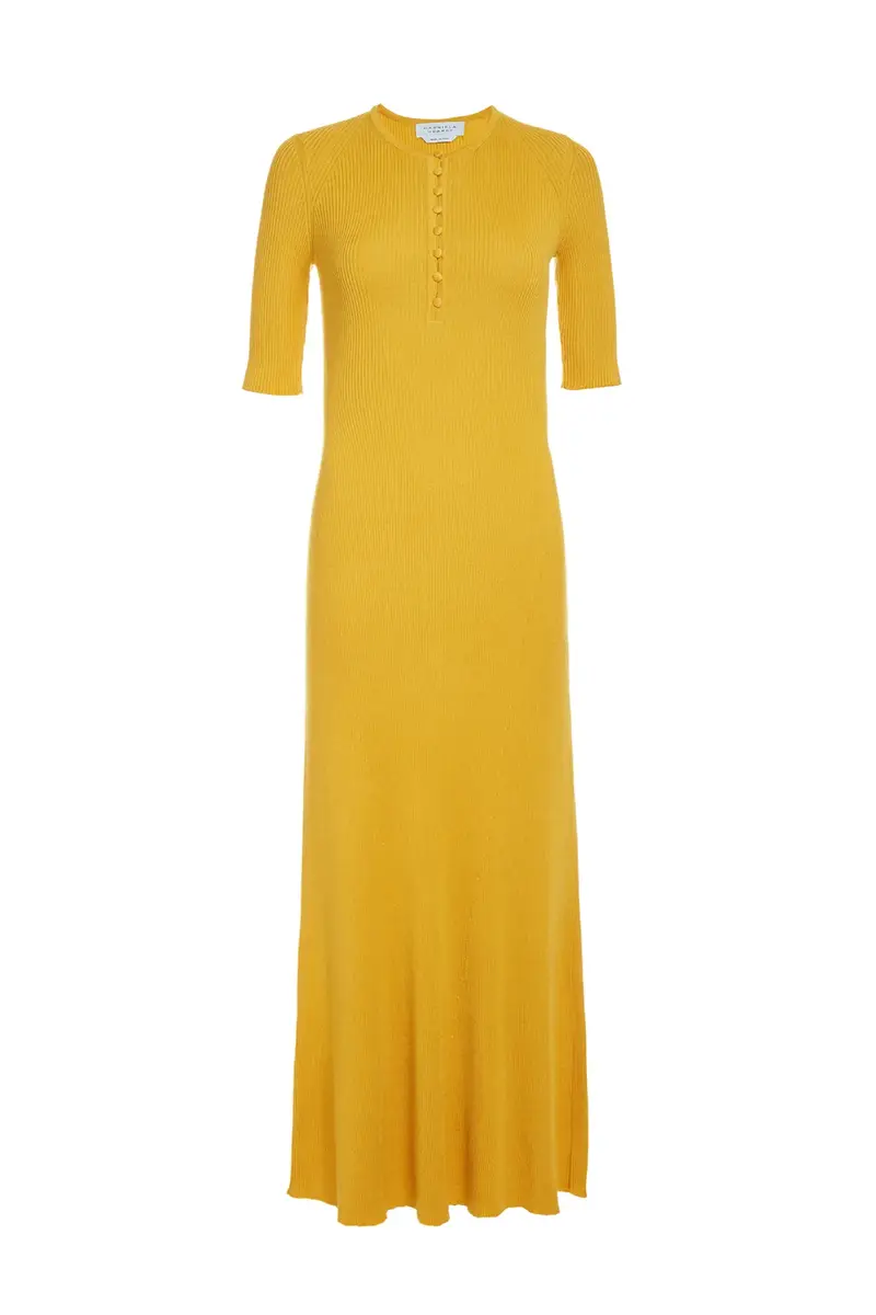 Gabriela Hearst Johanna Knit Dress in Yellow Cashmere Silk | Image 1 Gabriela Hearst Johanna Knit Dress in Yellow Cashmere Silk | Image 1