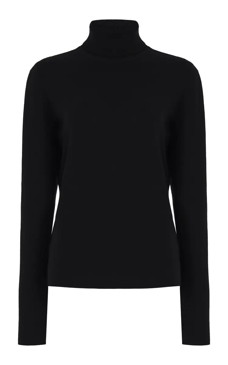Gabriela Hearst May Knit Turtleneck in Black Merino Wool Cashmere | Image 1 Gabriela Hearst May Knit Turtleneck in Black Merino Wool Cashmere | Image 1