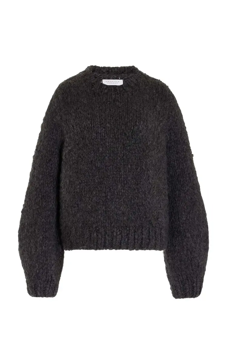 Clarissa Knit Sweater in Charcoal Welfat Cashmere Clarissa Knit Sweater in Charcoal Welfat Cashmere