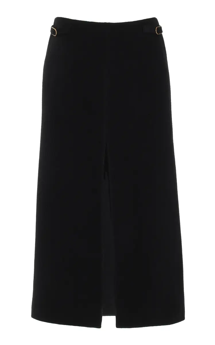 GABRIELA HEARST Morelos Skirt in Black Double-Face Recycled Cashmere | Image 1 GABRIELA HEARST Morelos Skirt in Black Double-Face Recycled Cashmere | Image 1