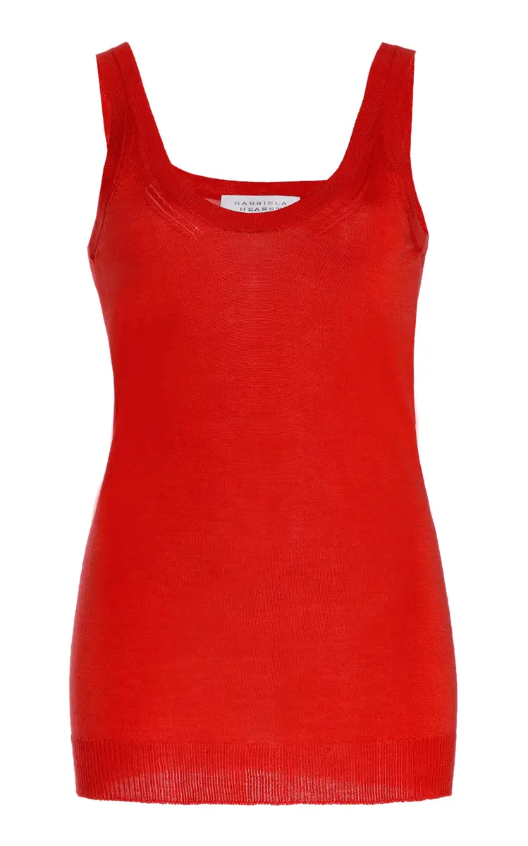 GABRIELA HEARST Toby Knit Tank Top in Red Topaz Cashmere Silk | Image 1 GABRIELA HEARST Toby Knit Tank Top in Red Topaz Cashmere Silk | Image 1