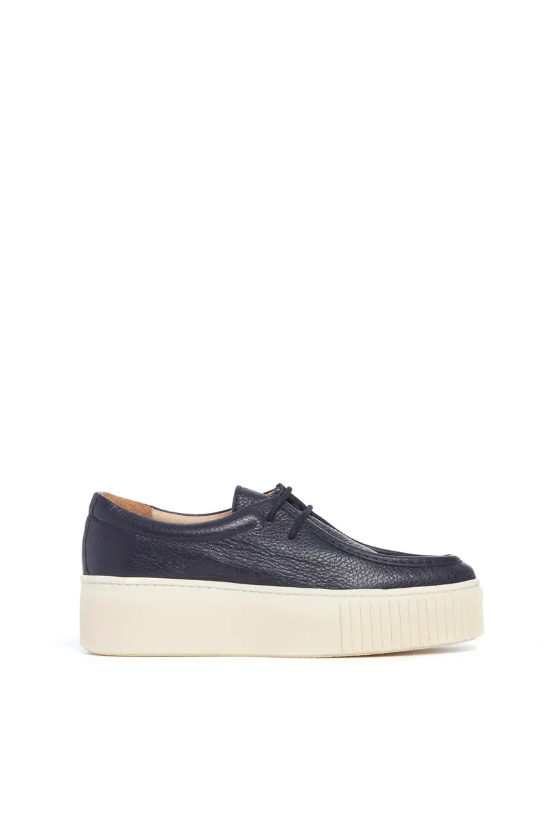 Gabriela Hearst Fontaina Platform Sneaker in Dark Navy Leather | Image 1 Gabriela Hearst Fontaina Platform Sneaker in Dark Navy Leather | Image 1