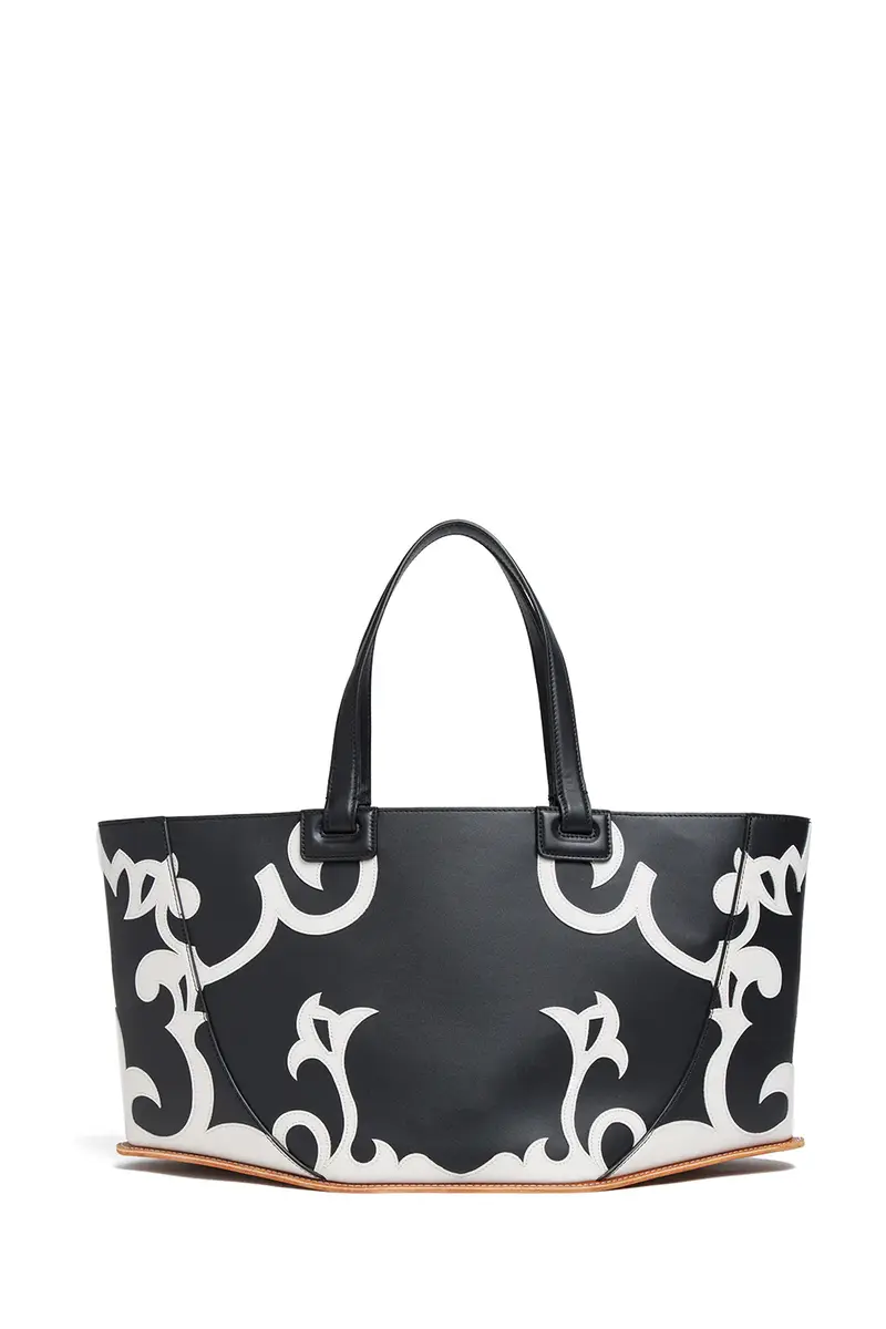 Coyote Tote Bag in Black & Leather
