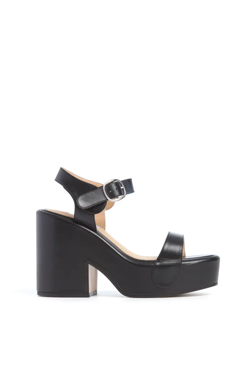 Gabriela Hearst Iris Platform Sandal in Black Leather | Image 1 Gabriela Hearst Iris Platform Sandal in Black Leather | Image 1