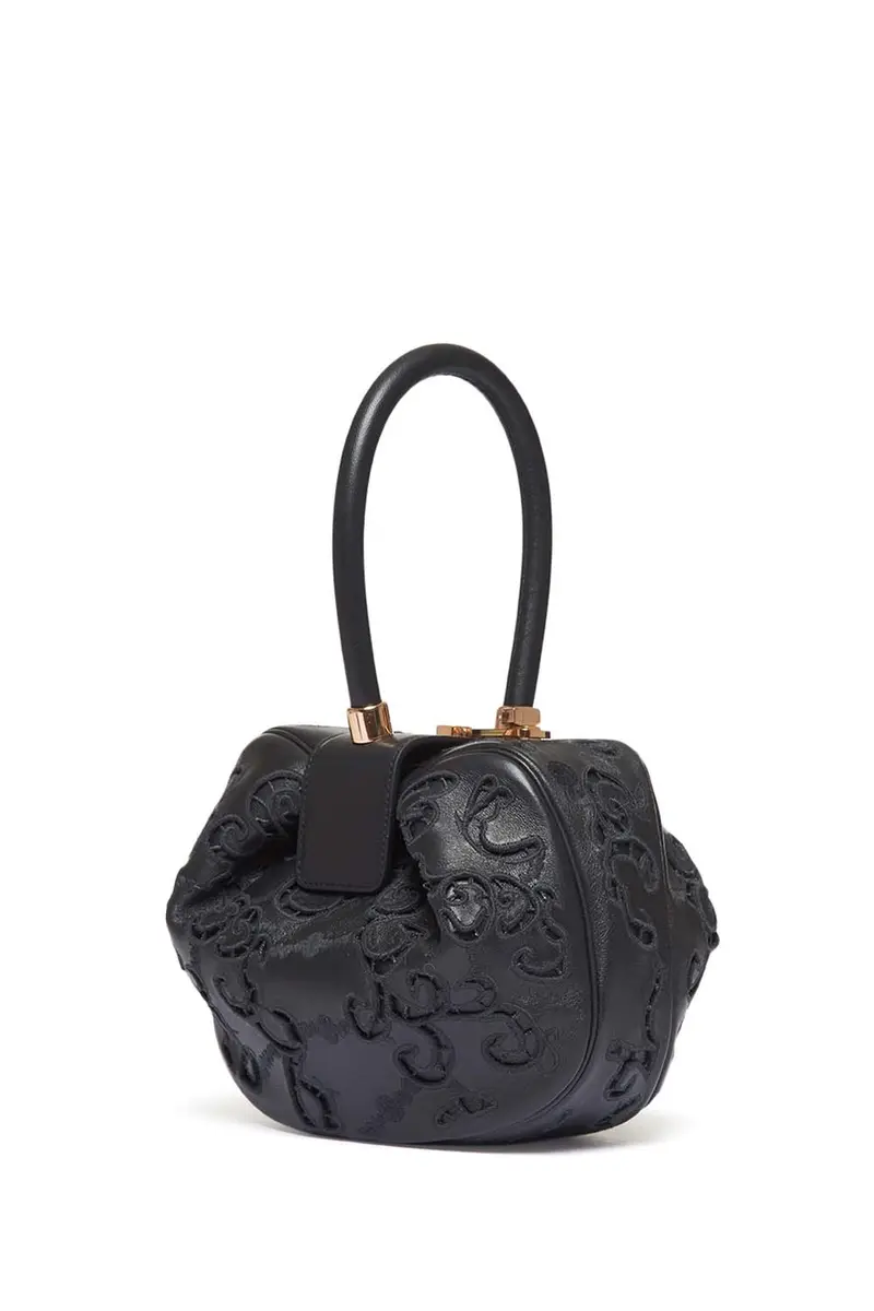 GABRIELA HEARST Nina Bag in Black Nappa Leather with Lace | Image 1 GABRIELA HEARST Nina Bag in Black Nappa Leather with Lace | Image 1
