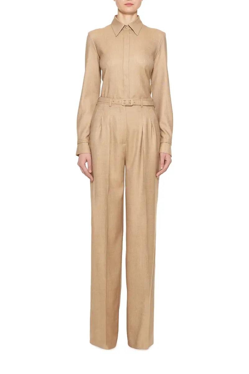 Gabriela Hearst Vargas Pant in Camel Wool Cashmere | Image 1 Gabriela Hearst Vargas Pant in Camel Wool Cashmere | Image 1