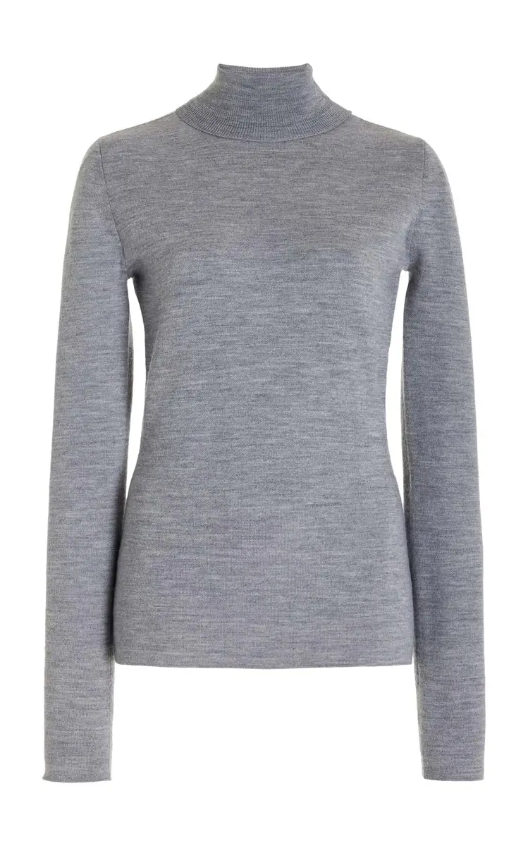 Gabriela Hearst May Knit Turtleneck in Heather Grey Merino Wool Cashmere | Image 1 Gabriela Hearst May Knit Turtleneck in Heather Grey Merino Wool Cashmere | Image 1