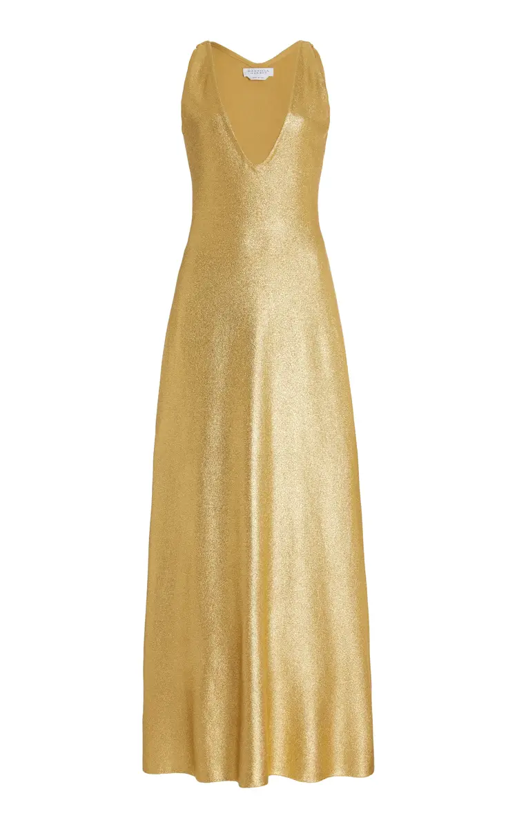 Gabriela Hearst Melitta Knit Dress in Gold Merino Wool | Image 1 Gabriela Hearst Melitta Knit Dress in Gold Merino Wool | Image 1