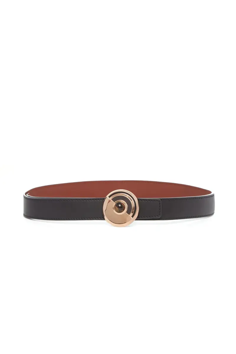 Moya Reversible Small Belt in Black Leather Moya Reversible Small Belt in Black Leather