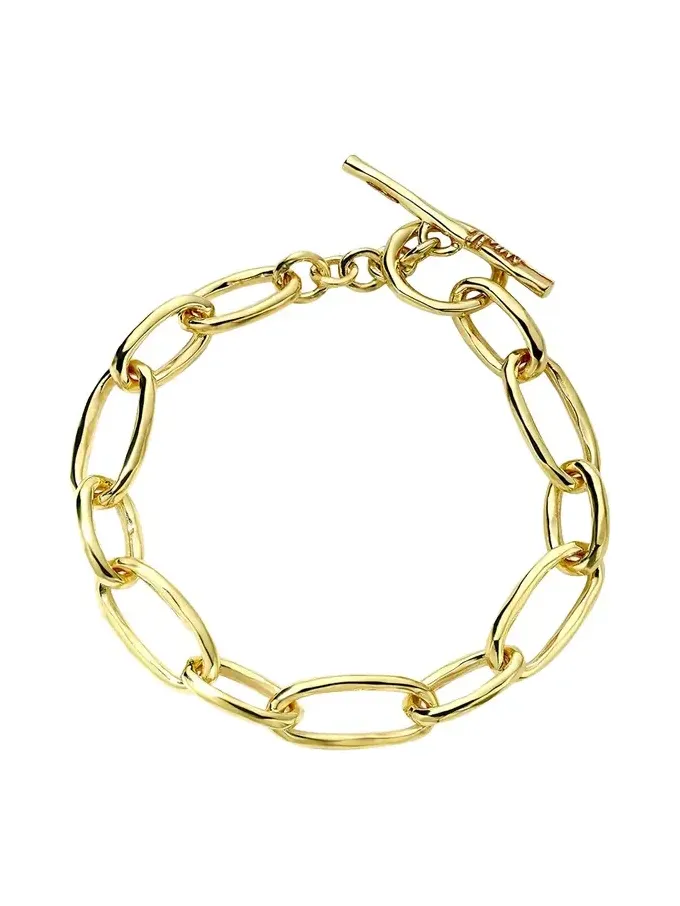Classico Oval Sculpted Link Bracelet in 18K Gold