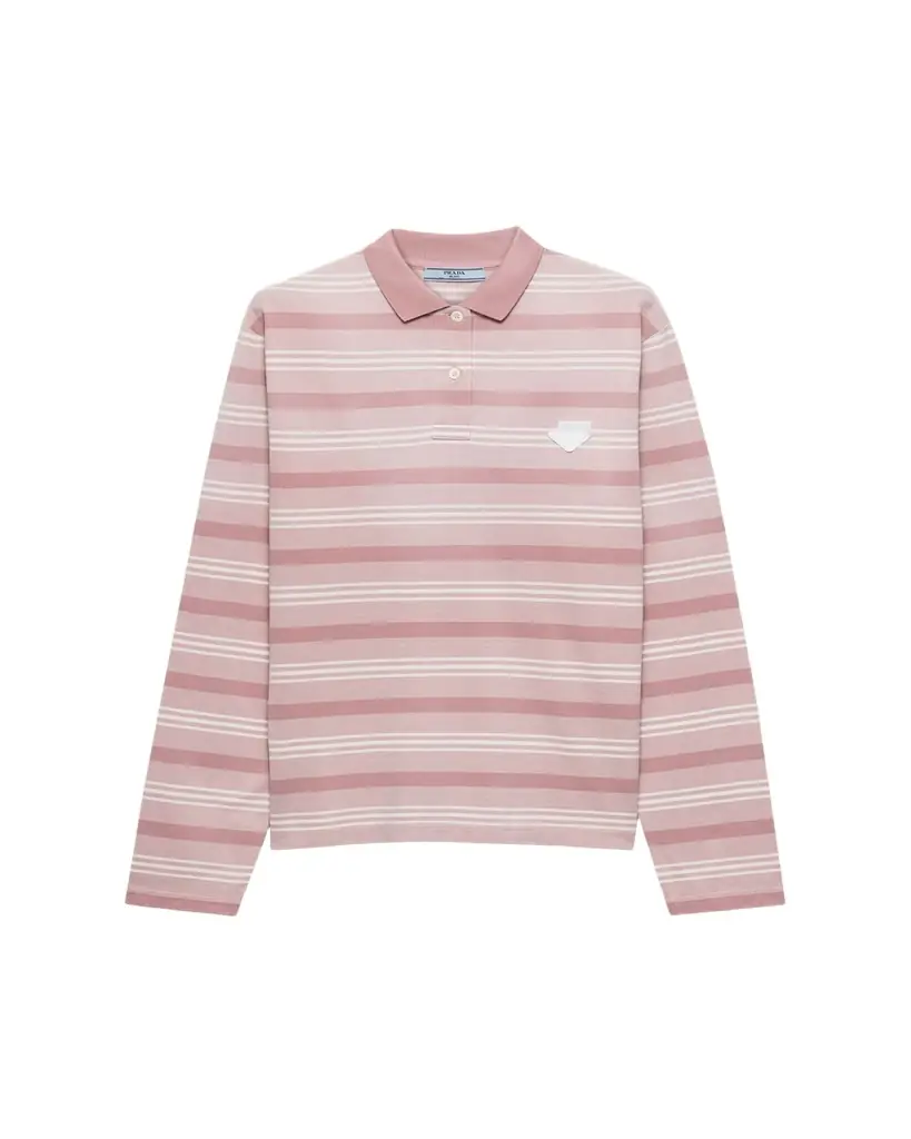 Striped Pique Long-Sleeve Polo Shirt Striped Pique Long-Sleeve Polo Shirt