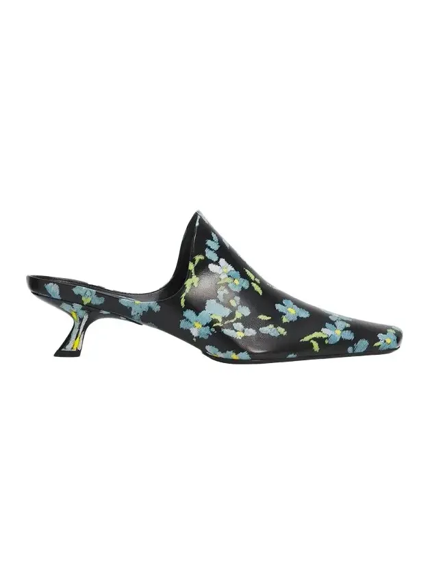 45mm Emily Floral Leather Mules 45mm Emily Floral Leather Mules