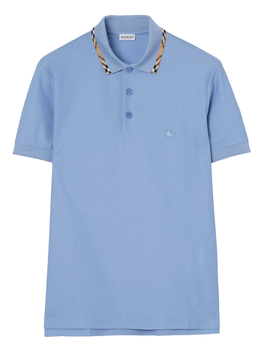 Burberry Men's Slim Fit Check-Placket Pique Polo Shirt
