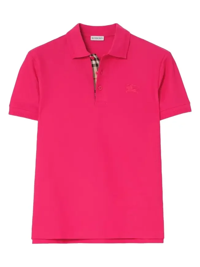 Burberry Men's Check-Placket Cotton Pique Polo Shirt