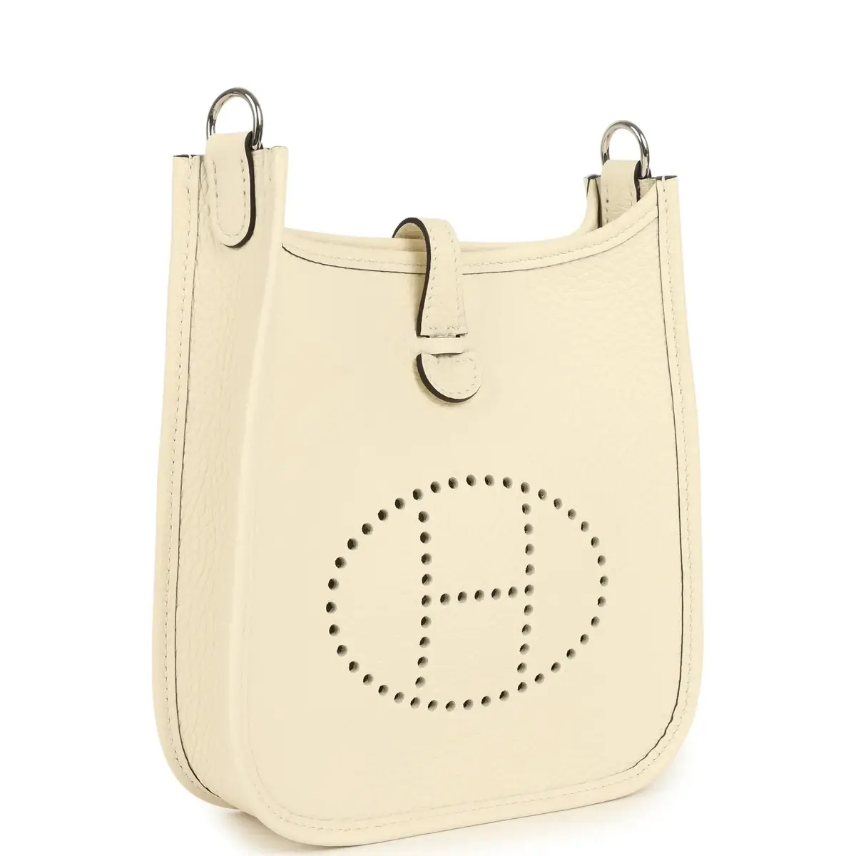 HERMÈS Hermes Evelyne TPM Cream Clemence Palladium Hardware | Thumbnail 2 HERMÈS Hermes Evelyne TPM Cream Clemence Palladium Hardware | Thumbnail 2