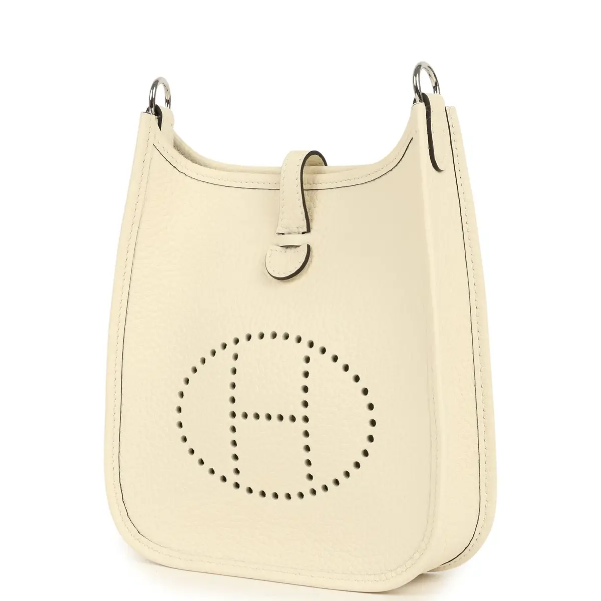 HERMÈS Hermes Evelyne TPM Cream Clemence Palladium Hardware | Thumbnail 5 HERMÈS Hermes Evelyne TPM Cream Clemence Palladium Hardware | Thumbnail 5