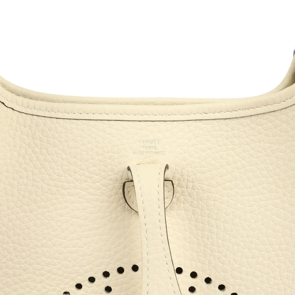 HERMÈS Hermes Evelyne TPM Cream Clemence Palladium Hardware | Thumbnail 7 HERMÈS Hermes Evelyne TPM Cream Clemence Palladium Hardware | Thumbnail 7