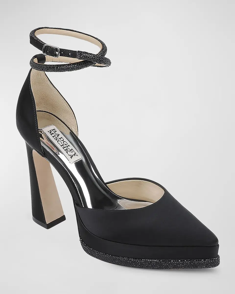 Badgley Mischka Eliana Embellished Satin Cocktail Pumps | Thumbnail 2 Badgley Mischka Eliana Embellished Satin Cocktail Pumps | Thumbnail 2