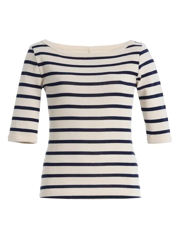 Striped Cotton-Blend Boatneck Slim T-Shirt