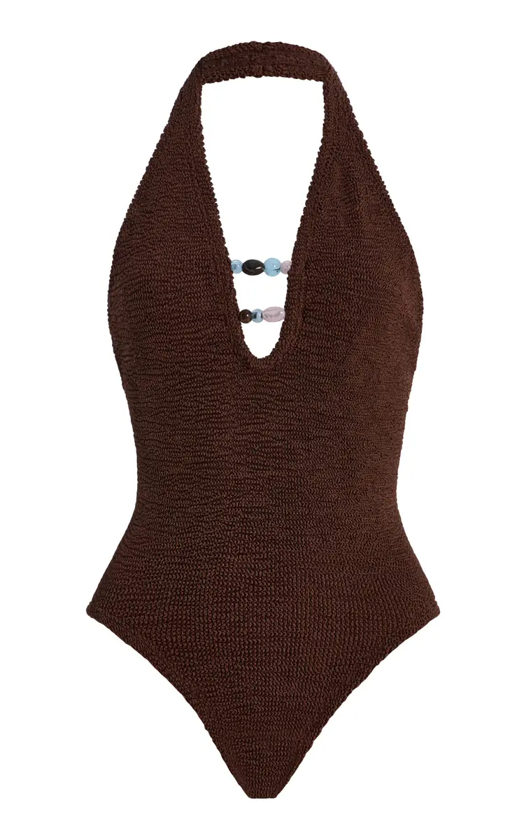 Hunza G Adriana Beaded One-Piece Swimsuit | Thumbnail 4