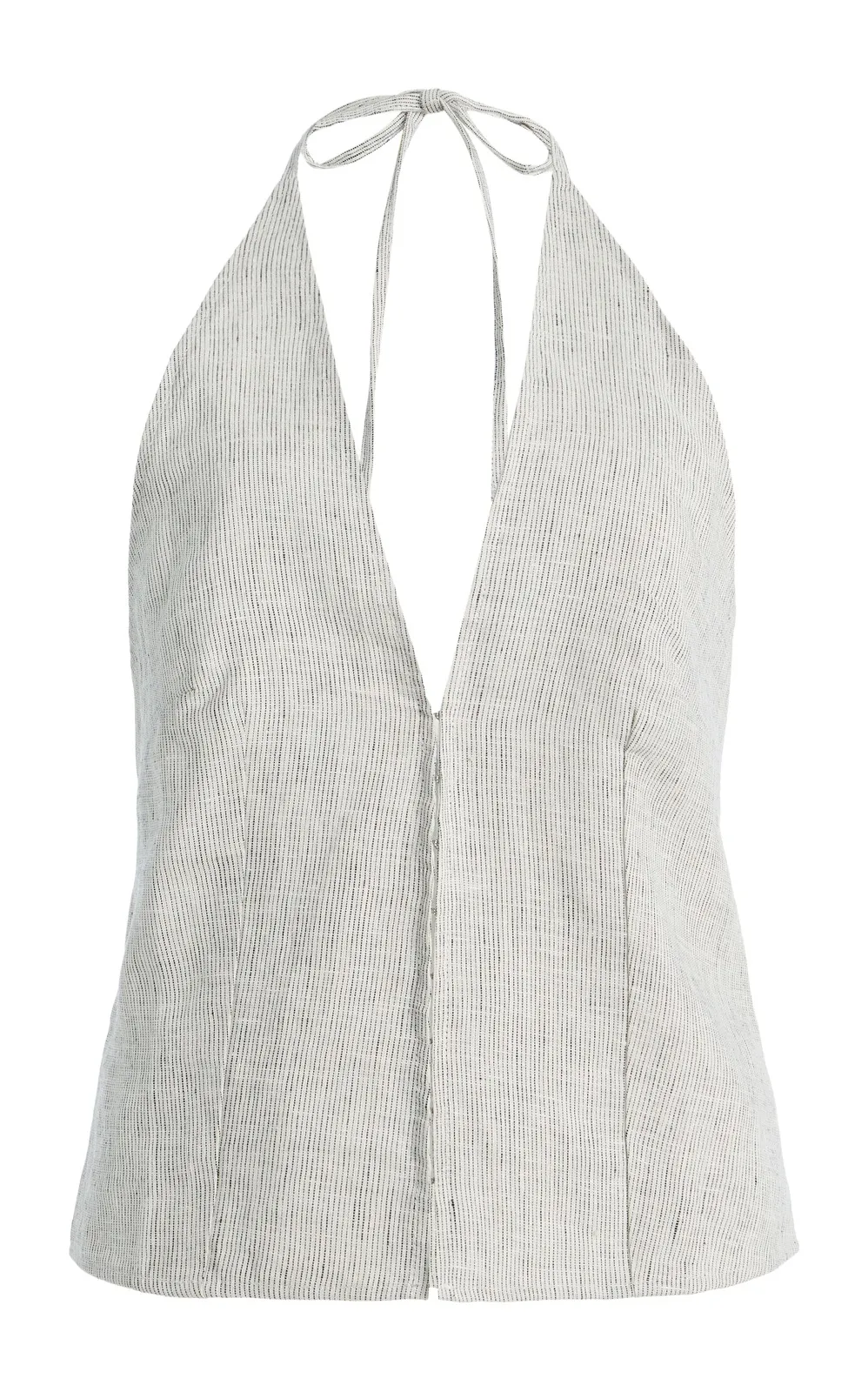 Close Striped Linen Halter Top Close Striped Linen Halter Top