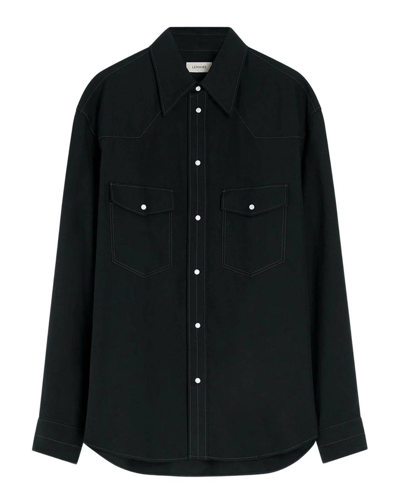 Lemaire Men's Cotton Twill Snap-Front Western Shirt