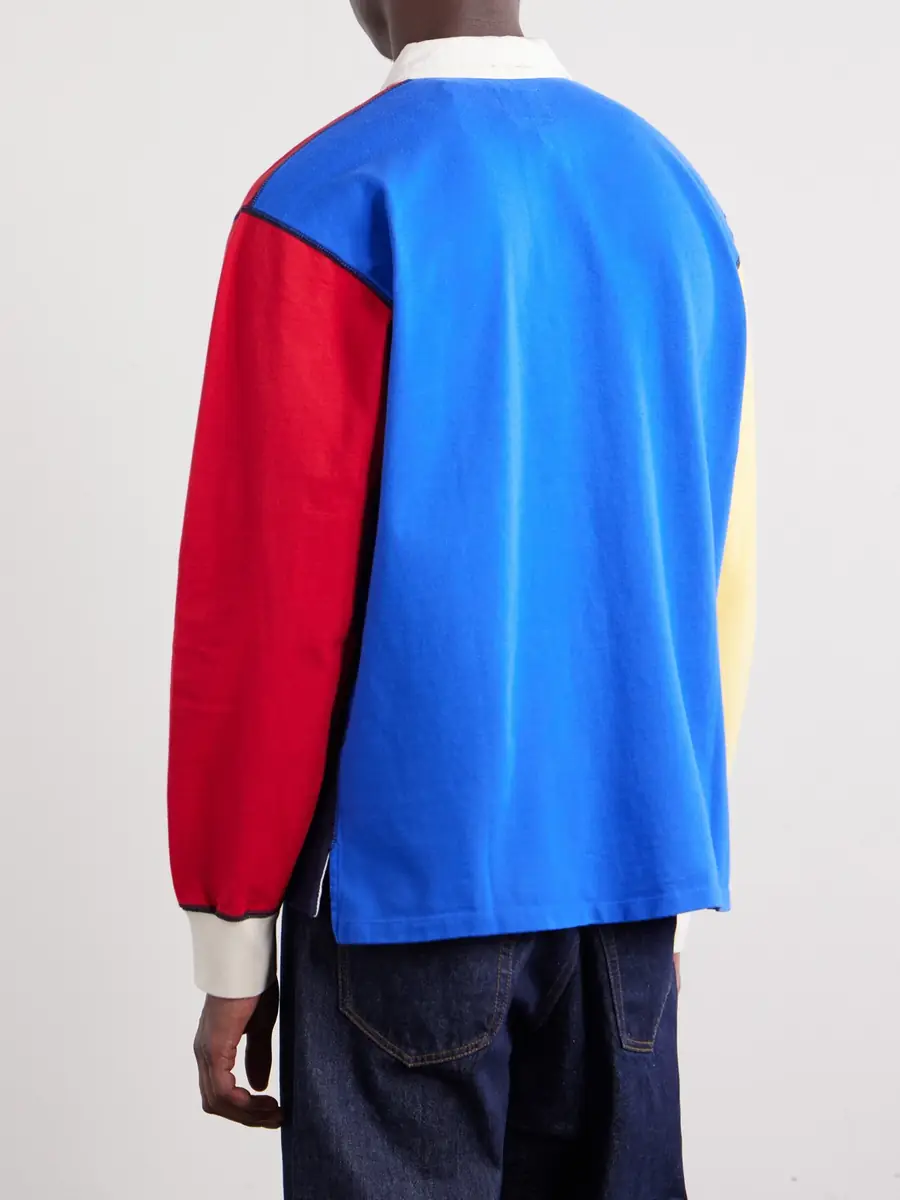 Drake's Colour-Block Cotton-Jersey Rugby Shirt - Men | Thumbnail 4 Drake's Colour-Block Cotton-Jersey Rugby Shirt - Men | Thumbnail 4