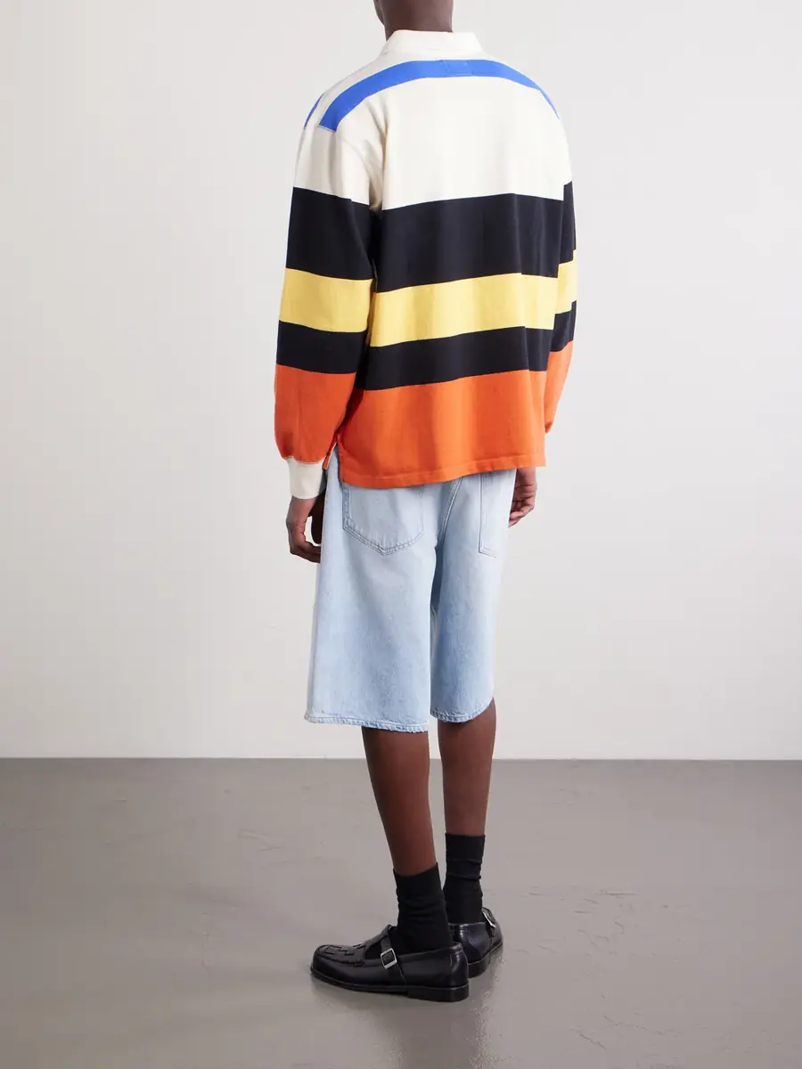 Drake's Striped Cotton-Jersey Rugby Shirt - Men | Thumbnail 4 Drake's Striped Cotton-Jersey Rugby Shirt - Men | Thumbnail 4