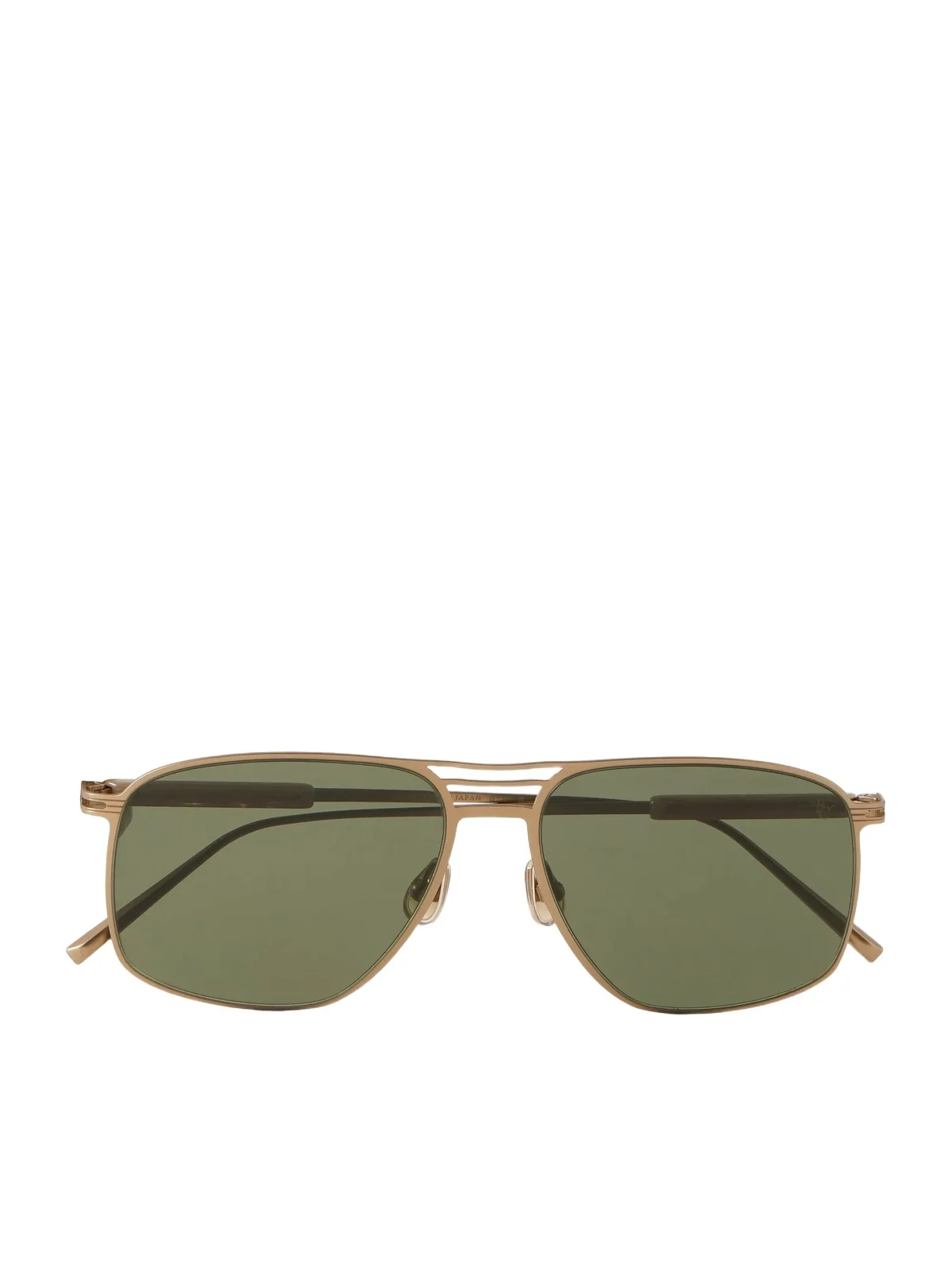 Triple-Bridge Aviator-Style Gold-Tone Titanium Sunglasses - Men