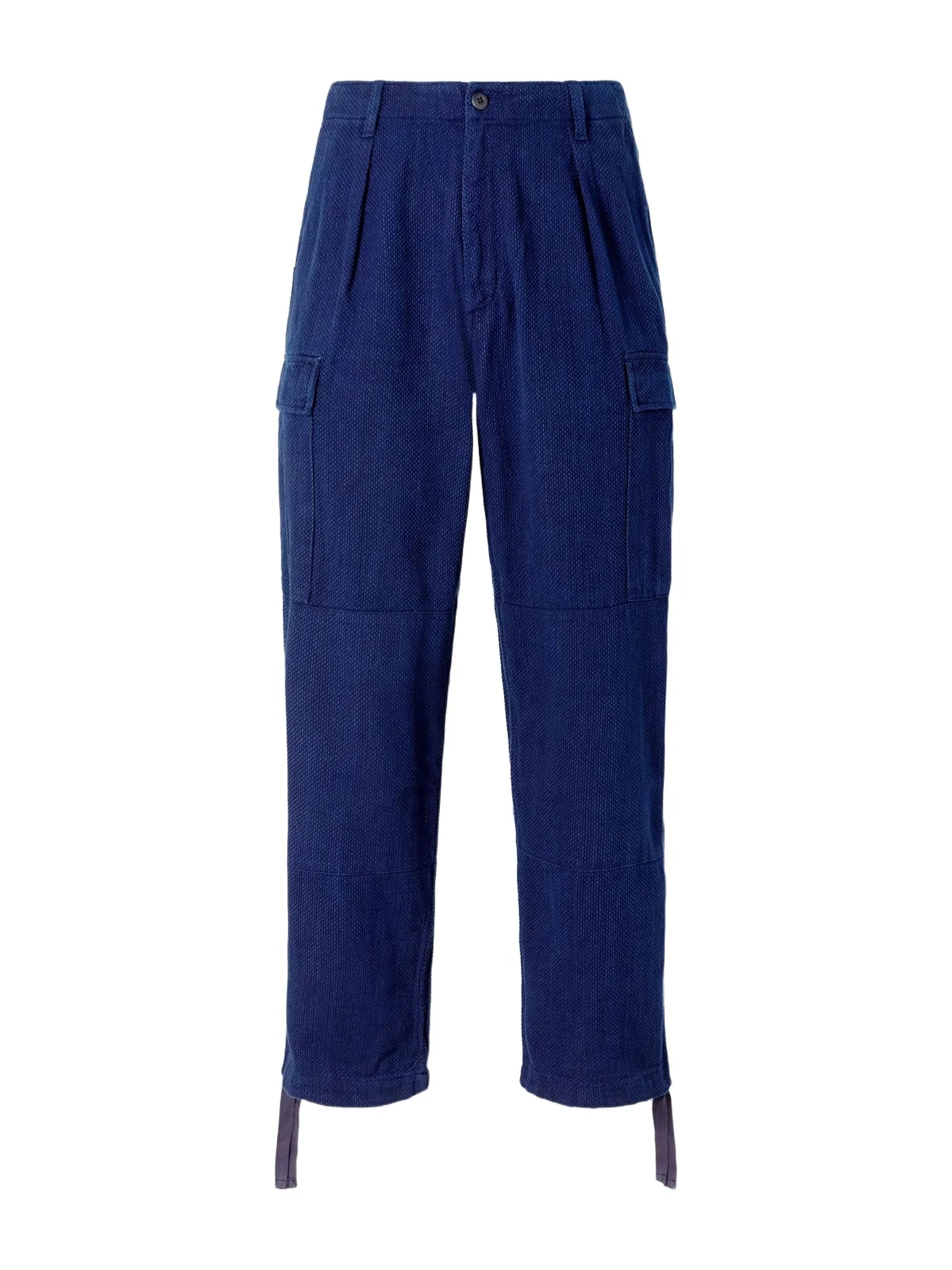 Kasezome Straight-Leg Sashiko Cotton Cargo Trousers - Men Kasezome Straight-Leg Sashiko Cotton Cargo Trousers - Men