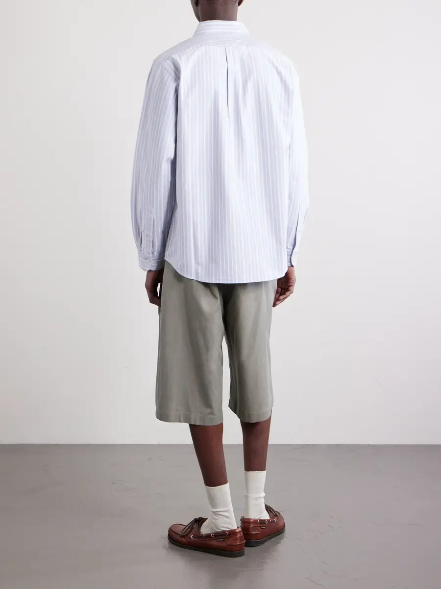 Human Made Button-Down Collar Logo-Appliquéd Striped Cotton Shirt - Men | Thumbnail 4 Human Made Button-Down Collar Logo-Appliquéd Striped Cotton Shirt - Men | Thumbnail 4