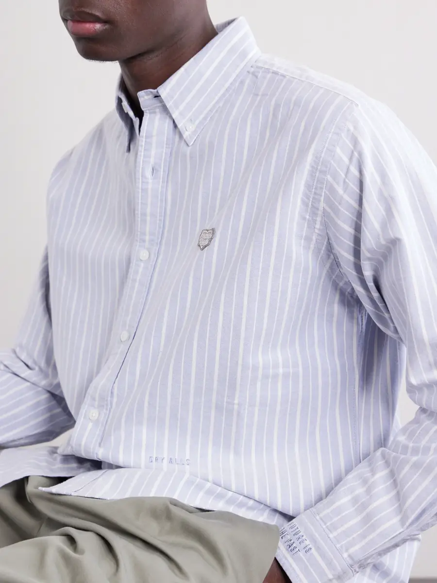 Human Made Button-Down Collar Logo-Appliquéd Striped Cotton Shirt - Men | Thumbnail 5 Human Made Button-Down Collar Logo-Appliquéd Striped Cotton Shirt - Men | Thumbnail 5