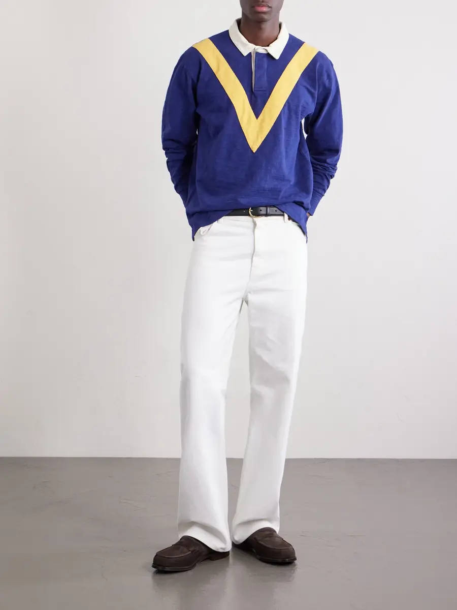Drake's Chevron Flame Cotton-Jersey Rugby Shirt - Men | Thumbnail 2 Drake's Chevron Flame Cotton-Jersey Rugby Shirt - Men | Thumbnail 2
