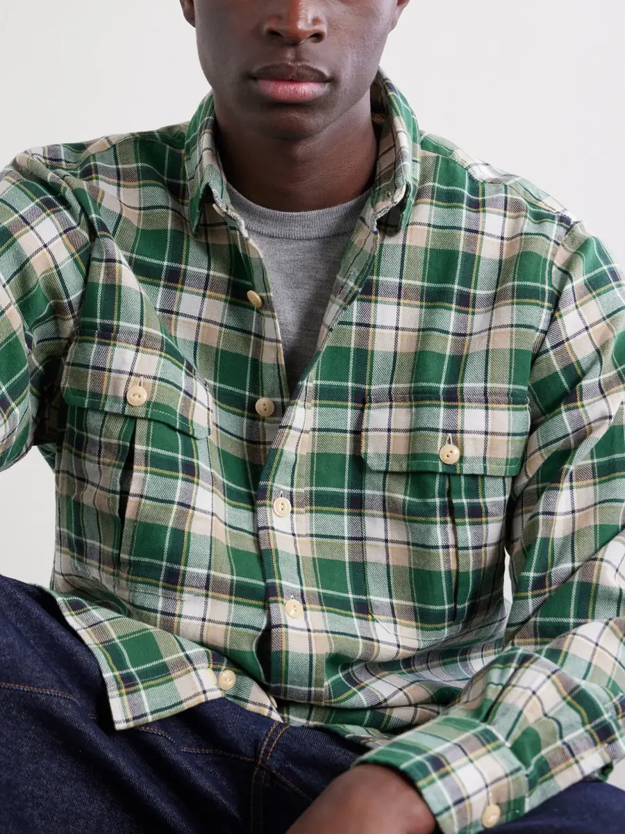 Drake's Checked Cotton Shirt - Men | Thumbnail 5 Drake's Checked Cotton Shirt - Men | Thumbnail 5