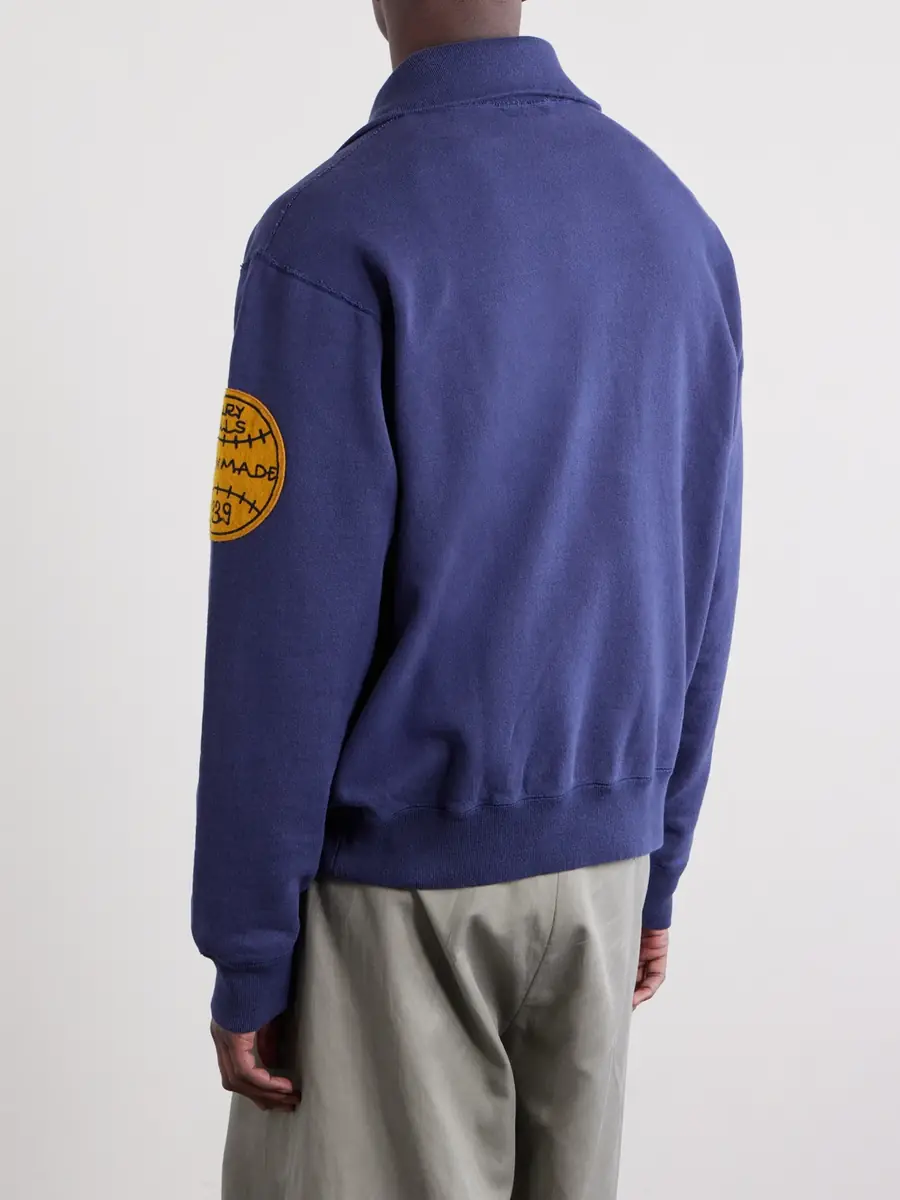 Human Made Logo-Print Cotton-Jersey Zip-Up Sweatshirt - Men | Thumbnail 4