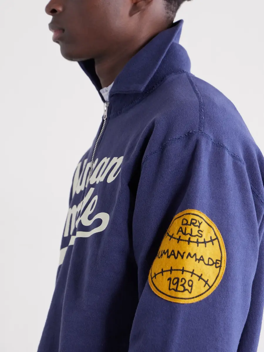Human Made Logo-Print Cotton-Jersey Zip-Up Sweatshirt - Men | Thumbnail 5