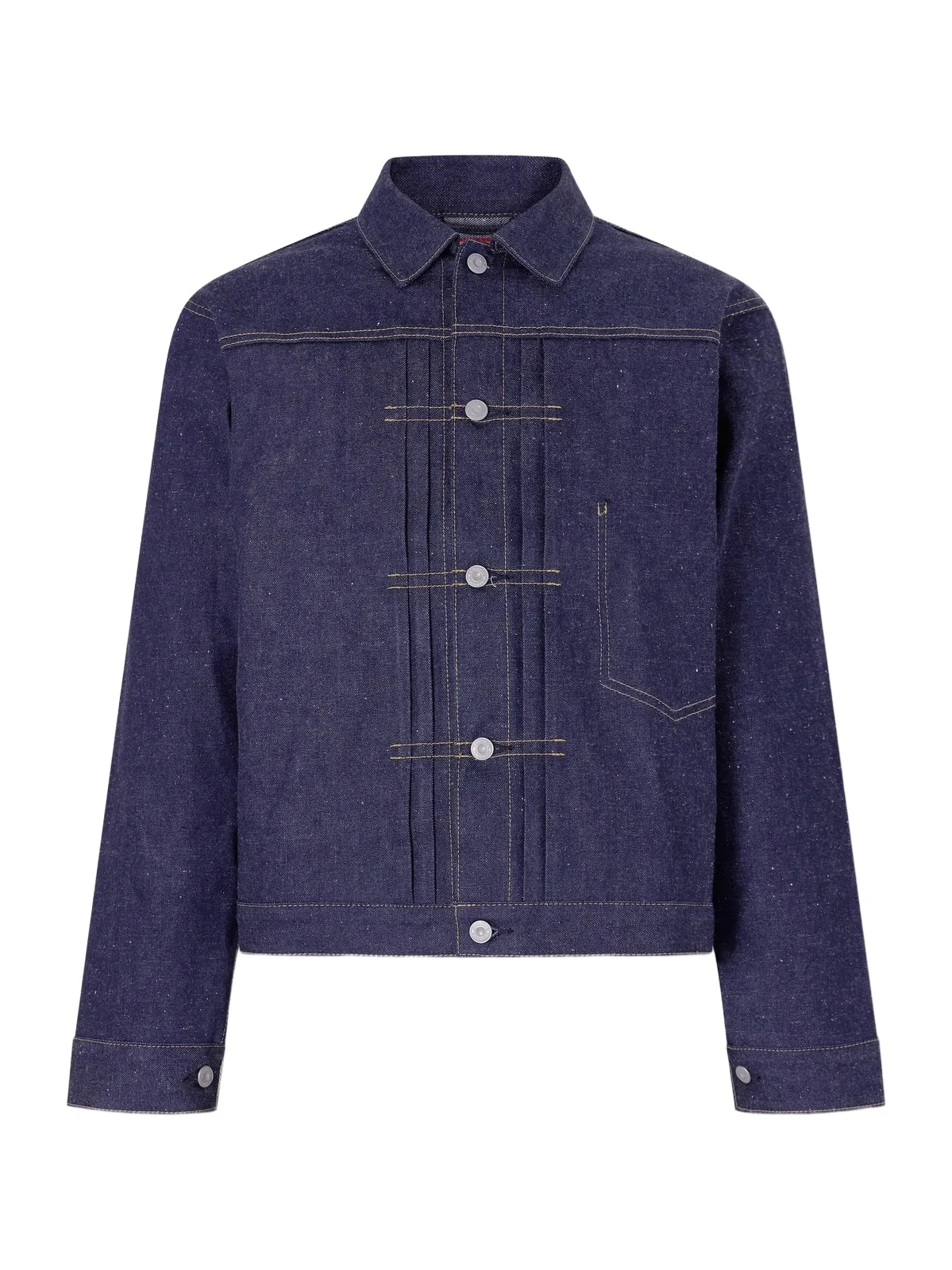 Pleated Denim Jacket - Men Pleated Denim Jacket - Men