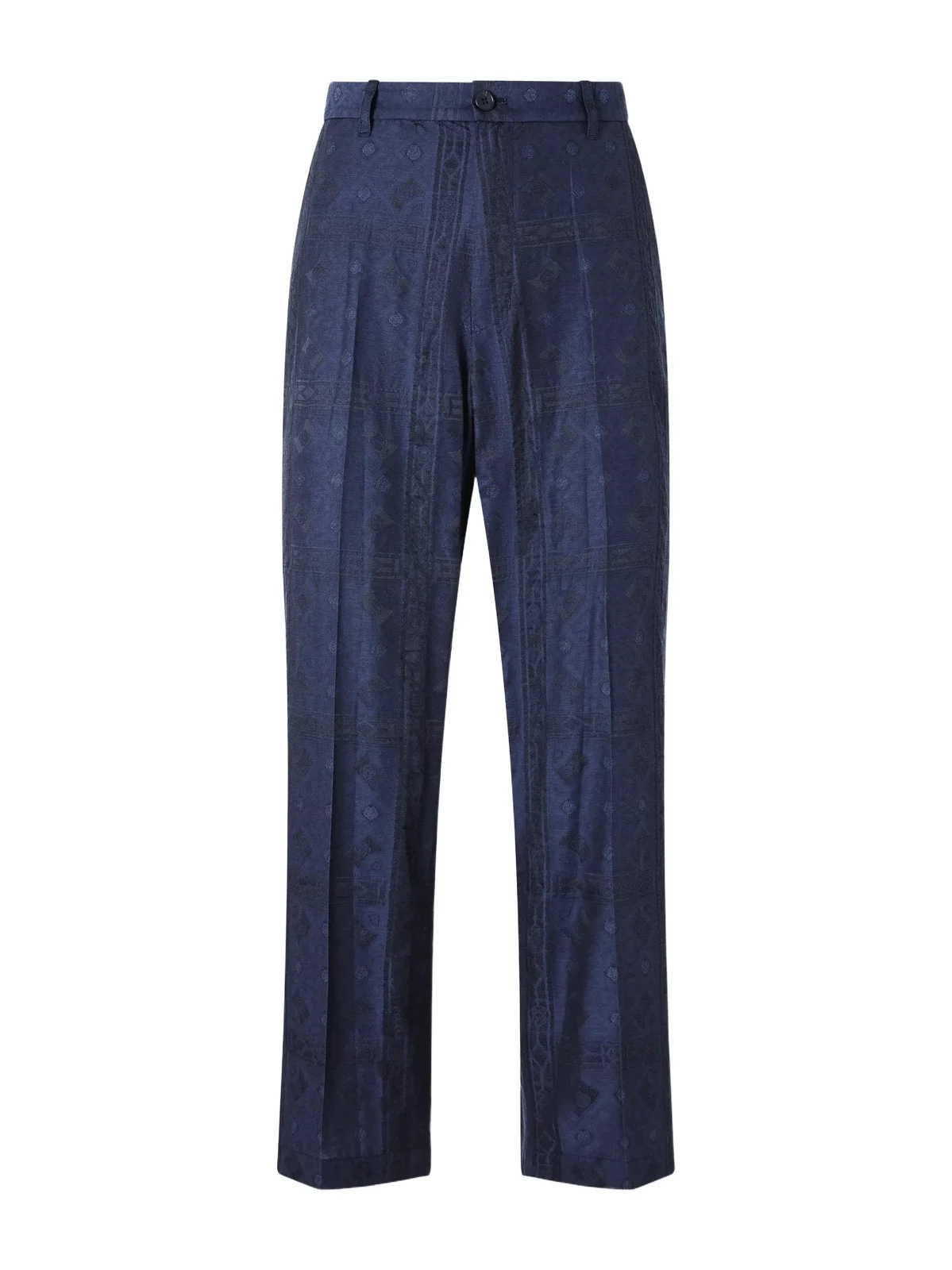 Straight-Leg Cotton-Blend Jacquard Trousers - Men